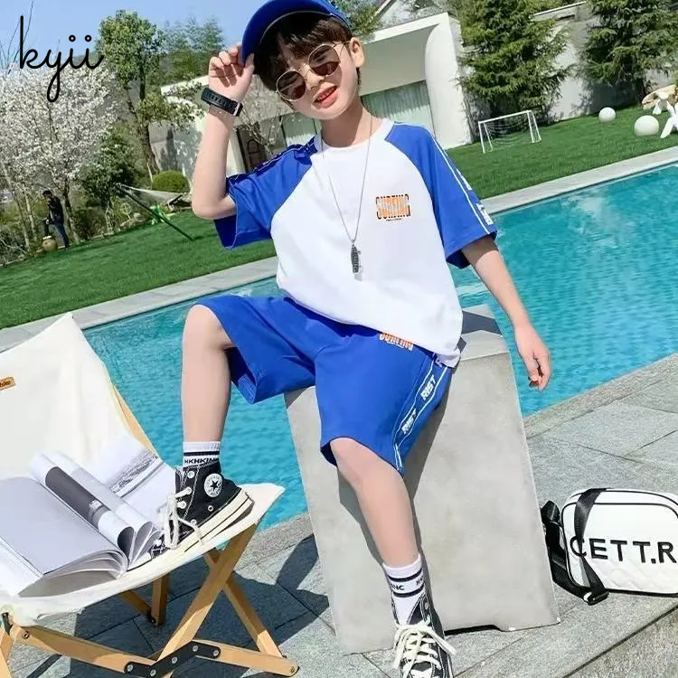 KYII Boy suit Summer boy short sleeve two-piece Set kyb035