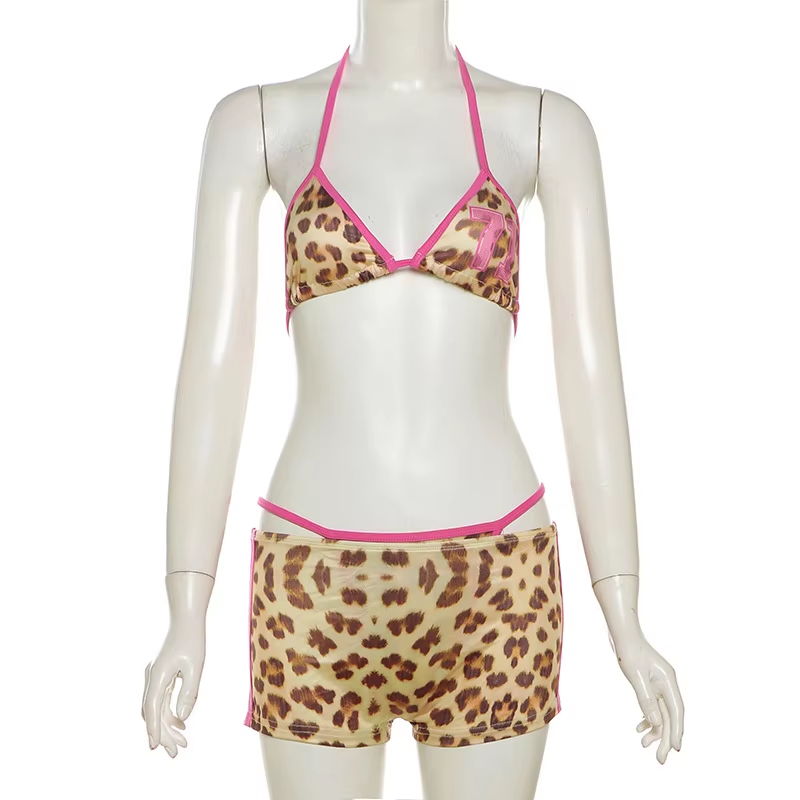 Leopard Print Bikini 3 Pieces Set Women Swimwear Beach Bathing Suit Summer NEW Swimming Suit Woman Swimsuit Female Bikinis Sets