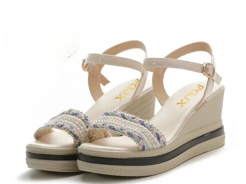 Women's Sandals Buckles Heeled High Heels Pumps Ladies Shoes Summer 2024 Offers Daily Footwear Pvc Luxury Sale On Comfortable