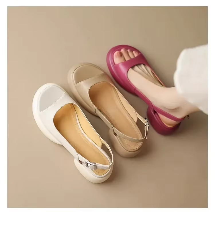 Women Sandals Summer Casual Shoes Round Toe Soft Soft Shoes Fashion Solid Slip On Slingback Anti Slippery Zapatos De Mujer
