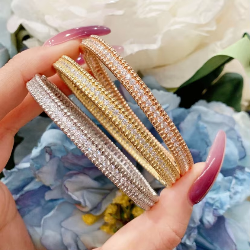 BXINY GRA Certified All Moissanite Bangles 925 Sterling Silver Plate 18K Gold Lab Diamond Bracelet for Women Party Gifts Jewelry