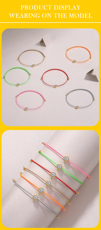 0.3 CT Vibrant Moissanite Wish Bracelets Colorful Oriental Wish Cord Collection Symbolic Traditional Bracelets for Daily Wear