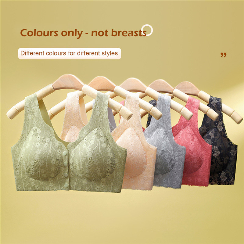 Women Front Button Bra Plus Size Thin Bralette Lingerie Mother's Cotton Wireless Underwear Sleep Bra Comfortble Underwear 38~44